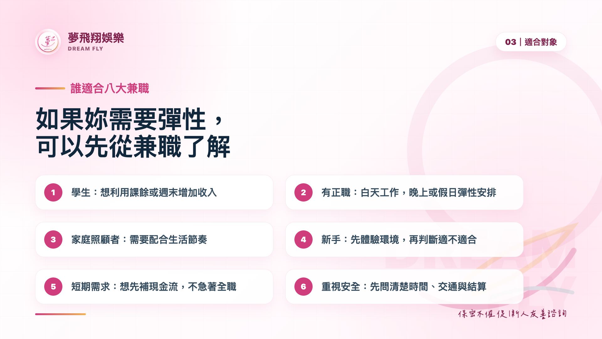 八大兼職重點清單